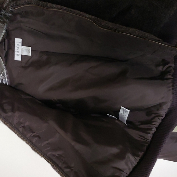 Nine west faux fur cropped fall winter coat with hood, mob wife, women's medium - Picture 5 of 9